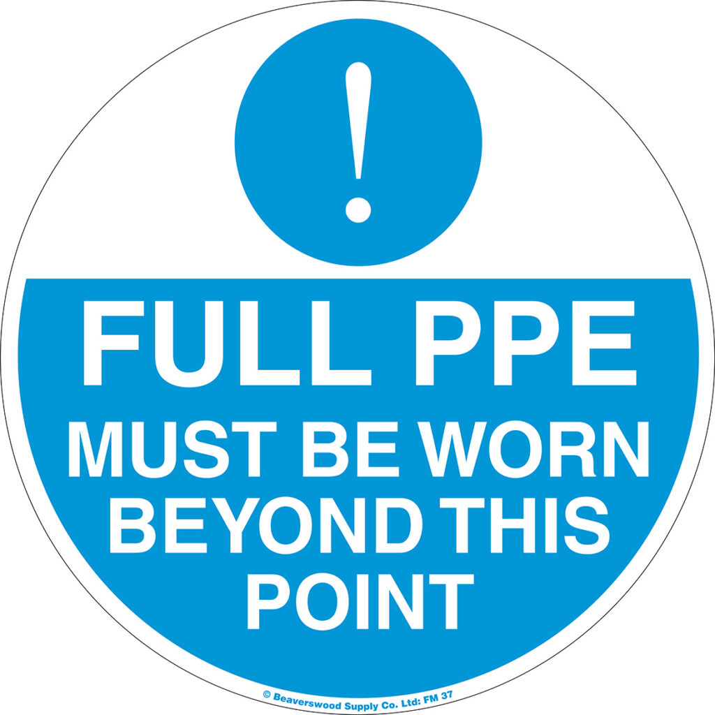 Safety floor signs PPE