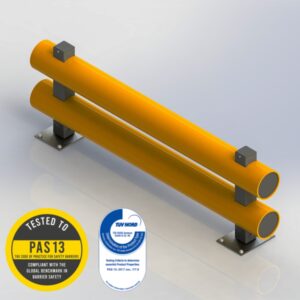 Brandsafe Low Level Double Bumper Barrier - Safety Yellow